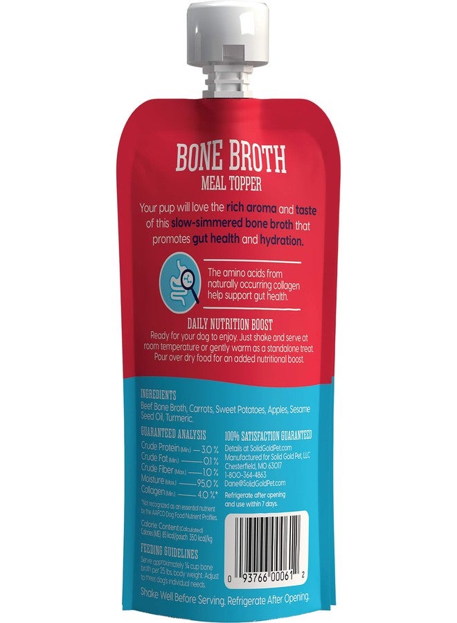 Solid Gold Beef Bone Broth for Dogs - Limited Ingredient Bone Broth Dog Food Toppers for Picky Eaters with Collagen & Superfoods - Dog Gravy Topper for Dry Food - Gut Health & Hydration - 12 Pack - Image 4